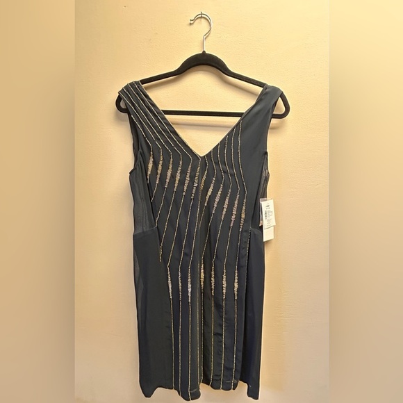 French Connection Black Gold Sheath Mini Dress - Picture 2 of 9